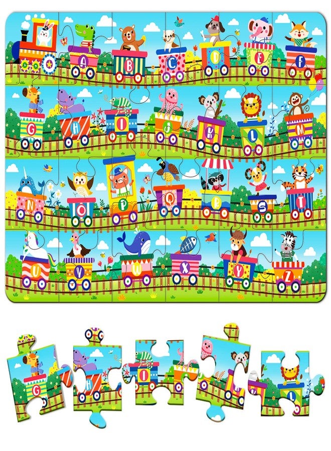 LithoConcepts Learn ABCs with Fun! 24-Piece Alphabet Train Jumbo Floor Puzzle for Toddlers - Interactive Educational Toy for Ages 3+ - Image 2